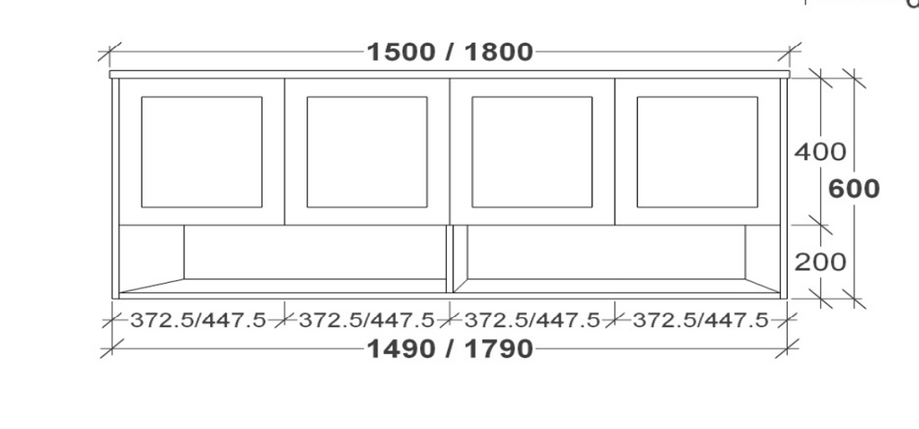 Rifco Nouveau Wall Hung Vanity with Caesarstone Top & Basin
