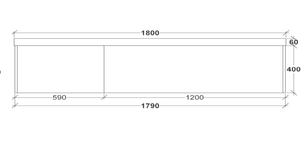 Rifco Opera Wall Hung Vanity with 40mm Concrete Integrated Basin Top