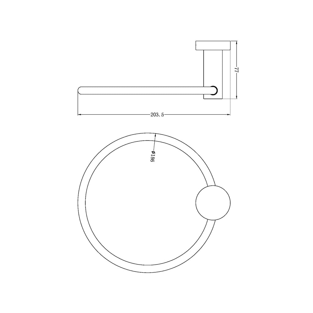 Nero Mecca Towel Ring - Matte Black - Wellsons