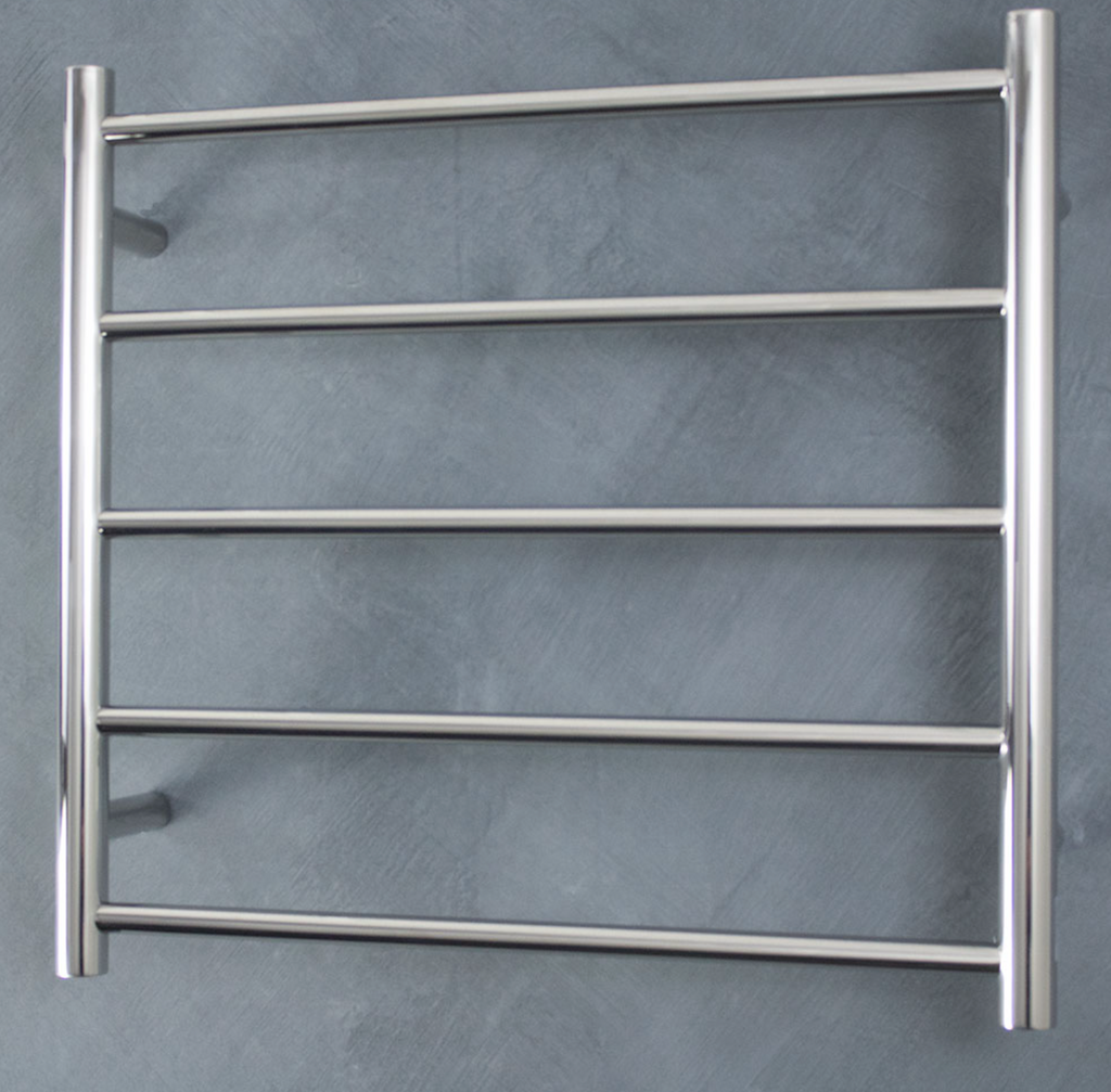 Radiant Heating Round Bars Non Heated Towel Rails Polished 600 x 550
