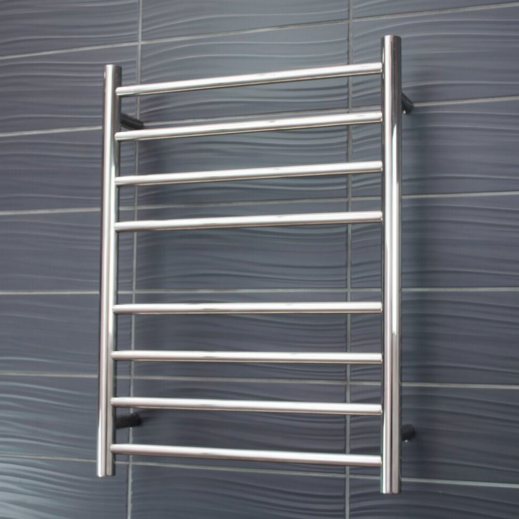 Radiant Heating Round Bars 240V Heated Towel Rails Polished 530 x 700
