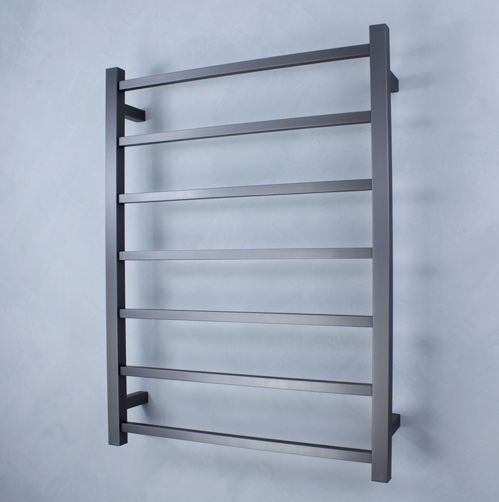 Radiant Heating Square Bars Non Heated Towel Rails Gunmetal Grey 700 x 830