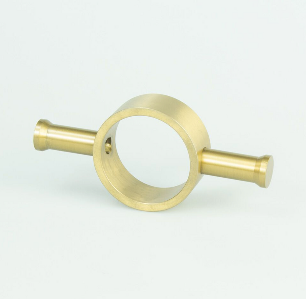 Radiant Heating Vertical Round Bar Hook - Brushed Gold