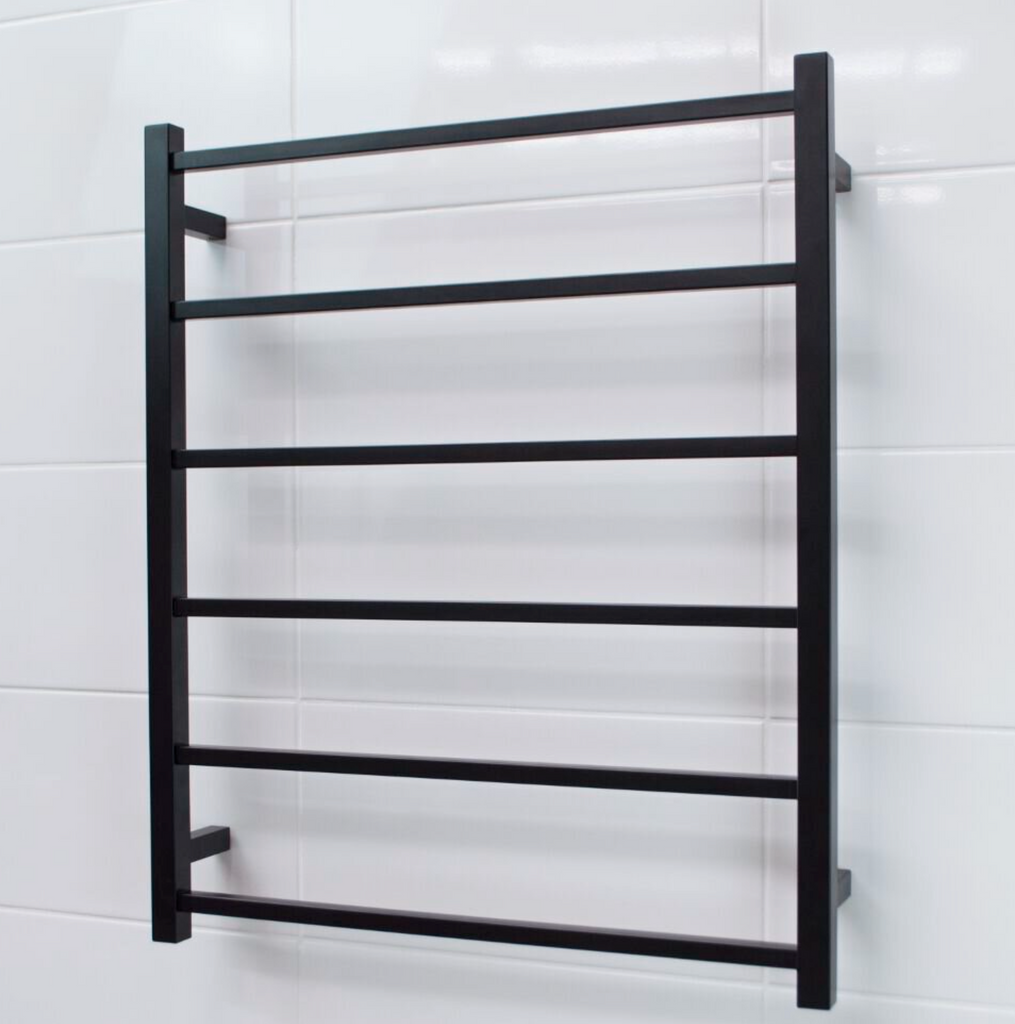 Radiant Heating Square Bars Non Heated Towel Rails Matte Black 700 x 830