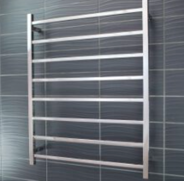 Radiant Heating Square Bars 240V Heated Towel Rails Polished 800 x 1000