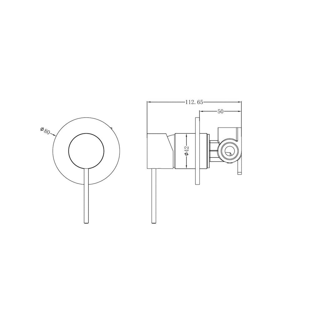 Nero Mecca Shower / Bath Wall Mixer - Matte Black - Wellsons