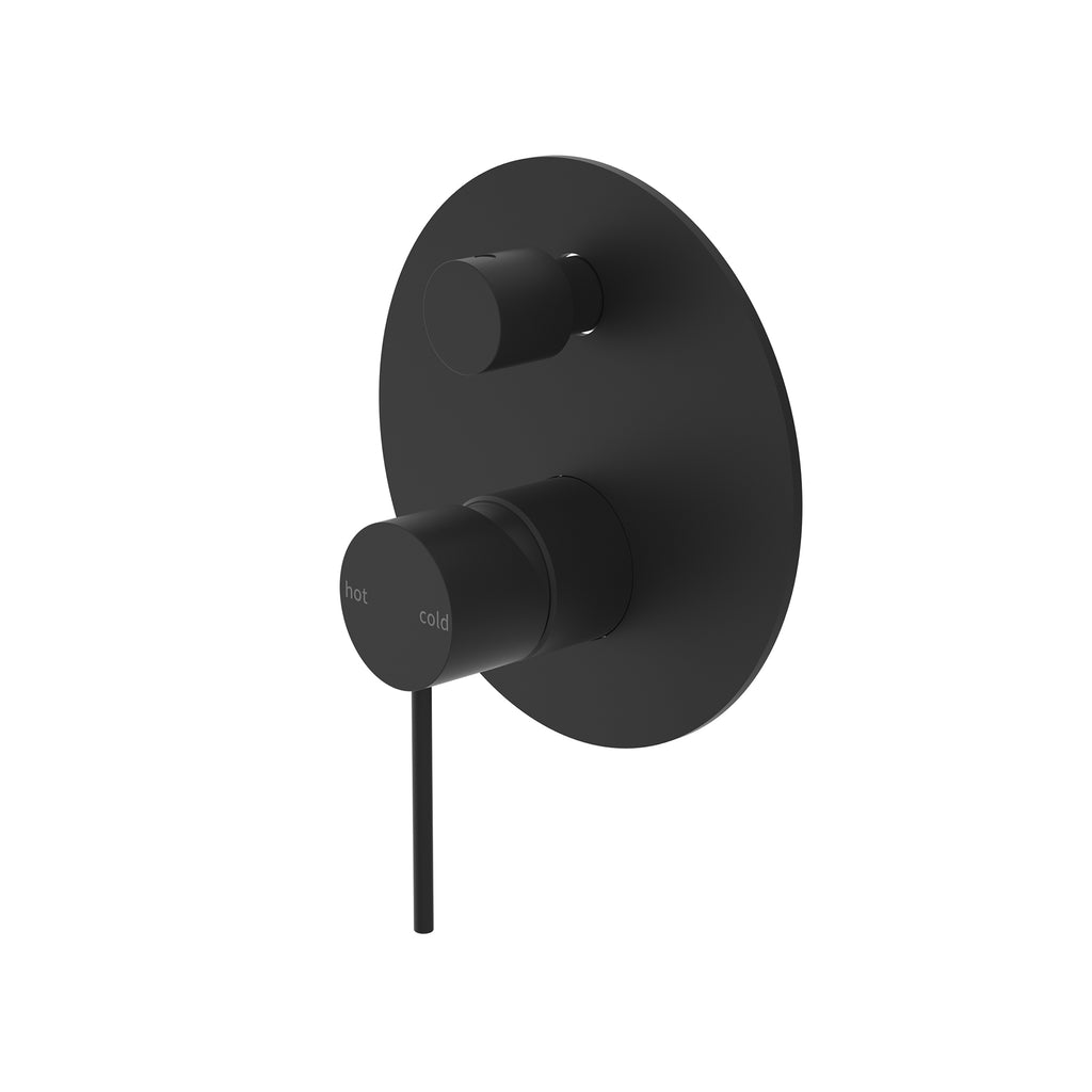 Nero Mecca Shower / Bath Wall Mixer with Diverter - Matte Black - Wellsons