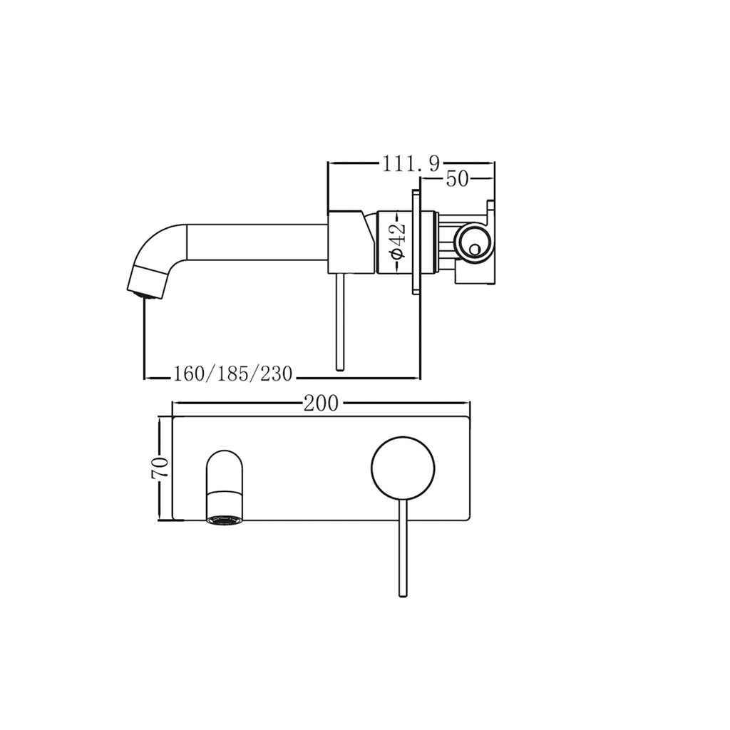 Nero Mecca Wall Mixer Set Basin / Bath 160mm - Chrome - Wellsons