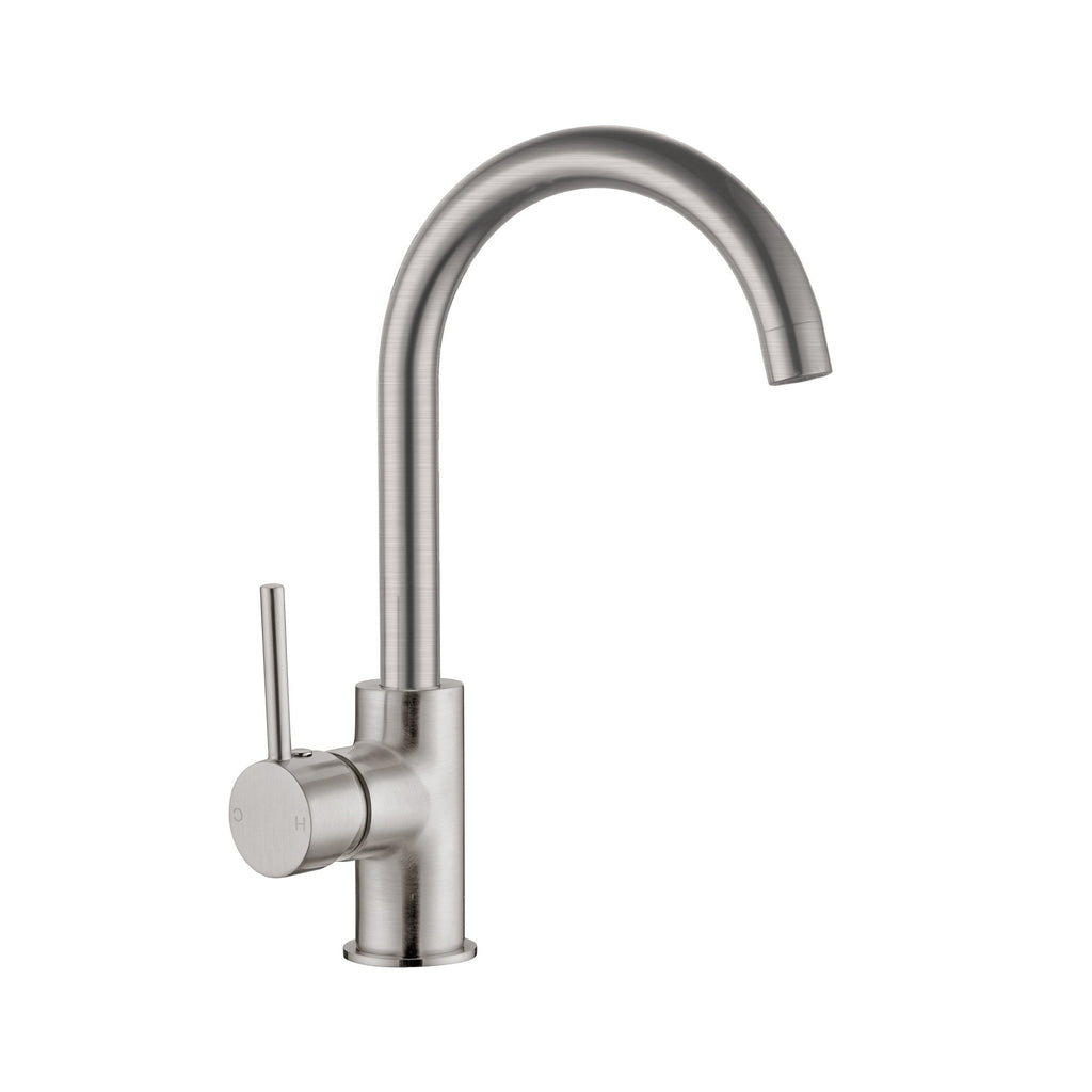 Nero Dolce Gooseneck Kitchen Mixer - Brushed Nickel