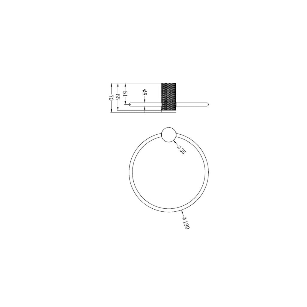 Nero Opal Towel Ring - Graphite Gunmetal Grey - Wellsons