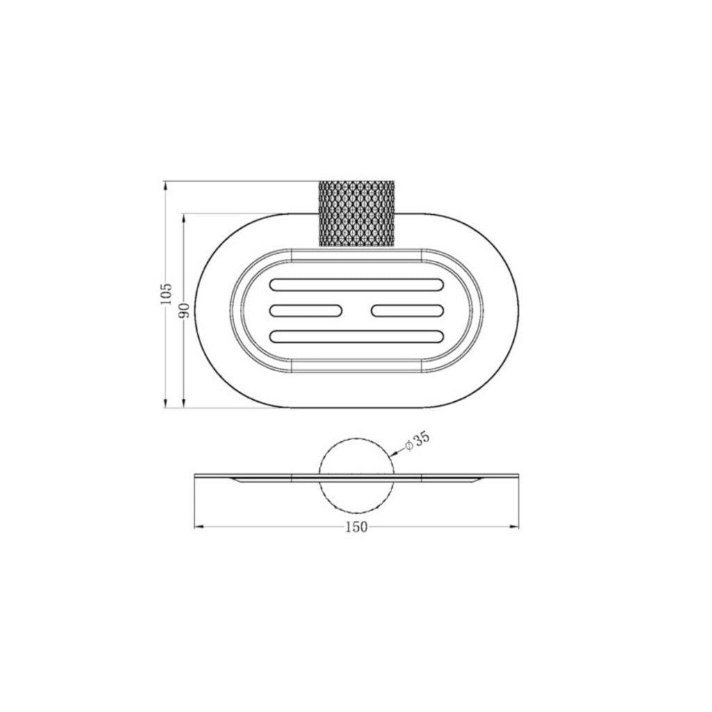 Nero Opal Soap Dish Holder - Graphite Gunmetal Grey - Wellsons