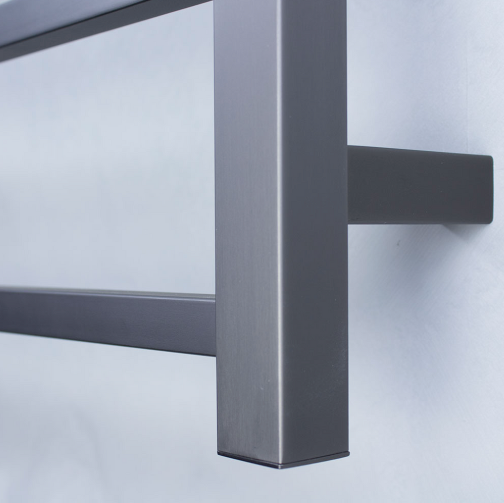 Radiant Heating Square Bars Non Heated Towel Rails Gunmetal Grey 700 x 830