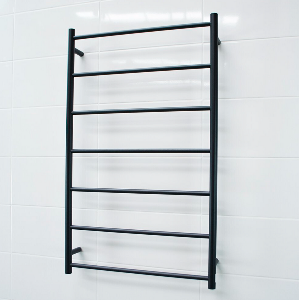 Radiant Heating Round Bars Non Heated Towel Rails Matte Black 700 x 1130