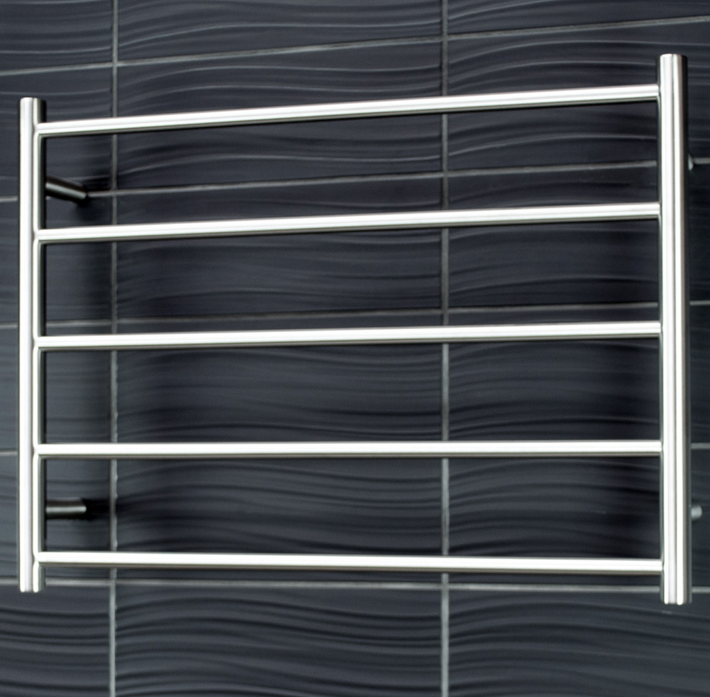 Radiant Heating Round Bars Non Heated Towel Rails Brushed Satin 750 x 550