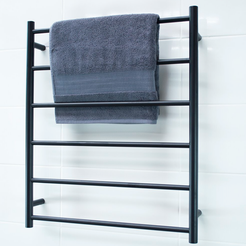 Radiant Heating Round Bars Non Heated Towel Rails Matte Black 700 x 830