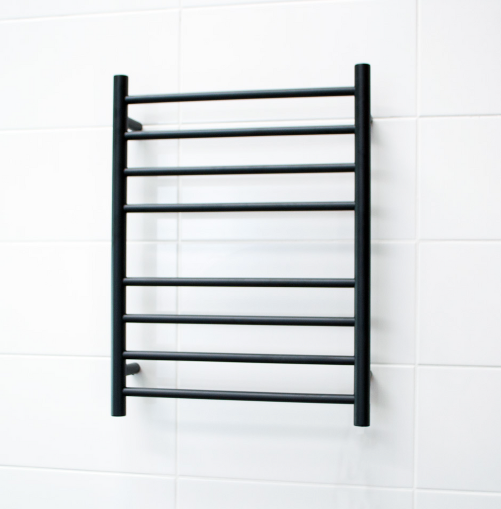 Radiant Heating Round Bars Non Heated Towel Rails Matte Black 530 x 700