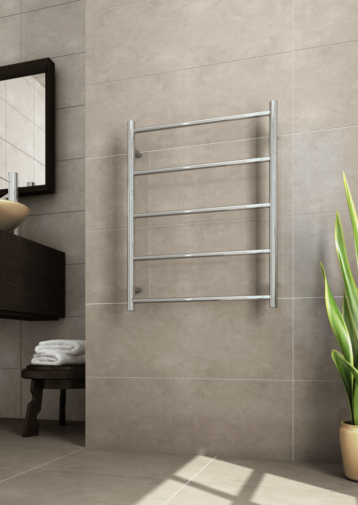 Thermogroup 5 Straight Round Non-Heated Ladder Towel Rail- Polished Stainless steel