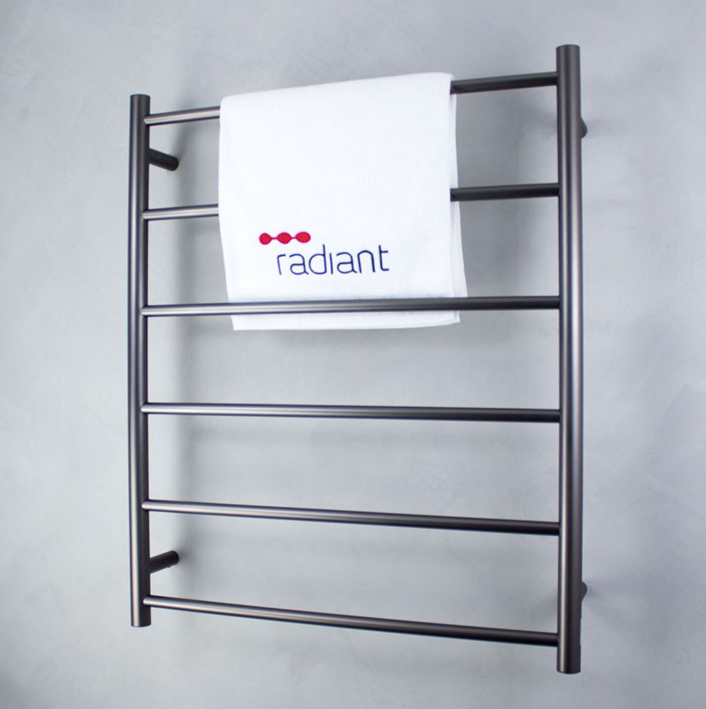 Radiant Heating Round Bars Non Heated Towel Rails Gunmetal Grey 700 x 830