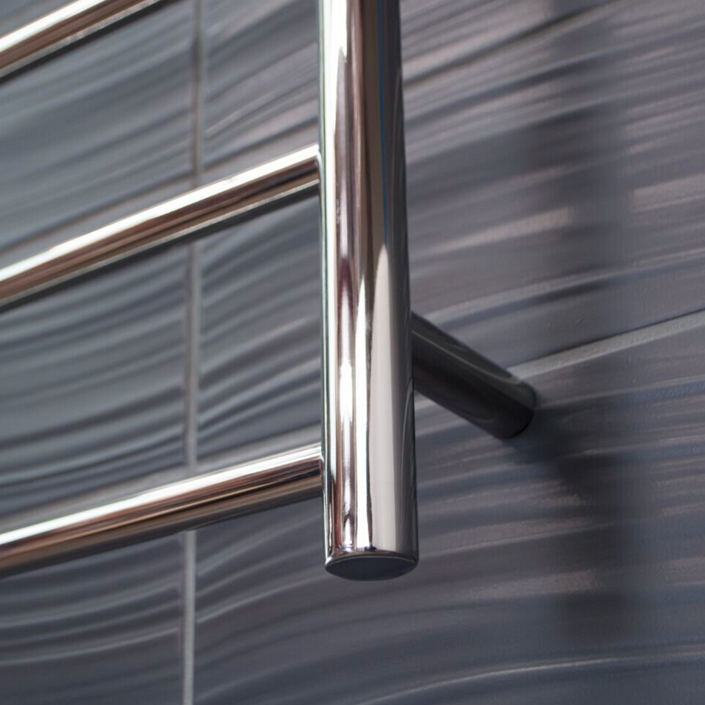 Radiant Heating Round Bars 240V Heated Towel Rail Polished 430 x 1100
