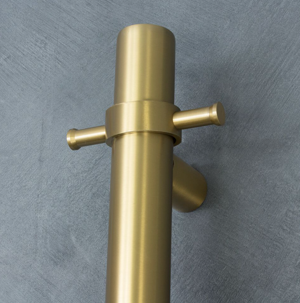 Radiant Heating Vertical Round Bar Hook - Brushed Gold