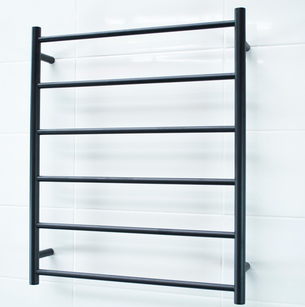 Radiant Heating Round Bars Non Heated Towel Rails Matte Black 700 x 830