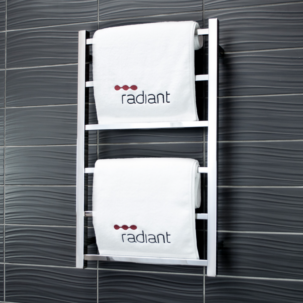 Radiant Heating Square Bars Non Heated Towel Rails Polished 600 x 830