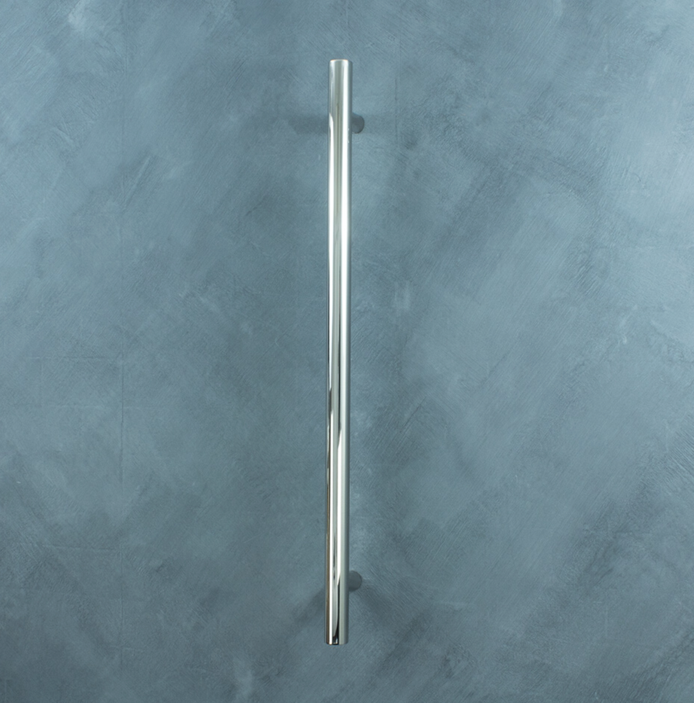 Radiant Heating Vertical Round Bars 12V Heated Towel Rails Polished 40 x 950