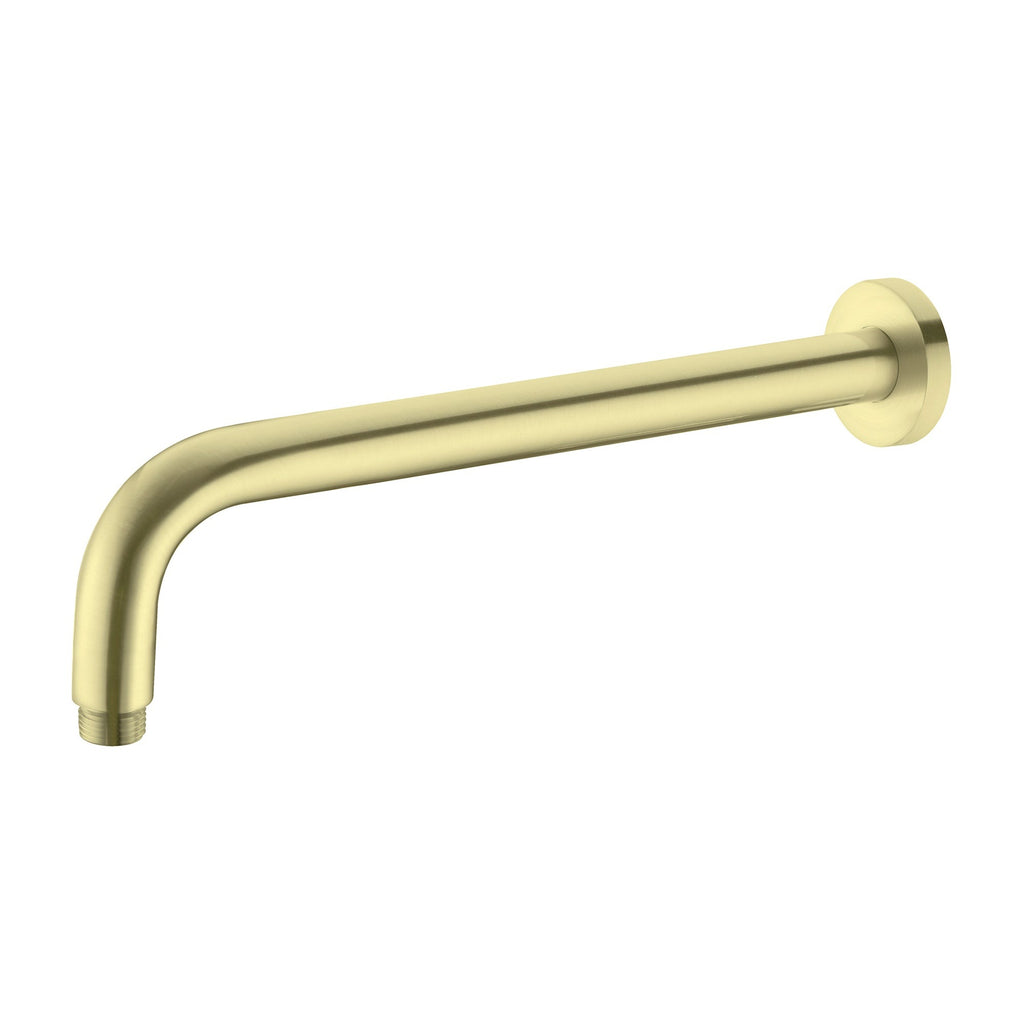 Nero Round Wall Shower Arm - Brushed Gold
