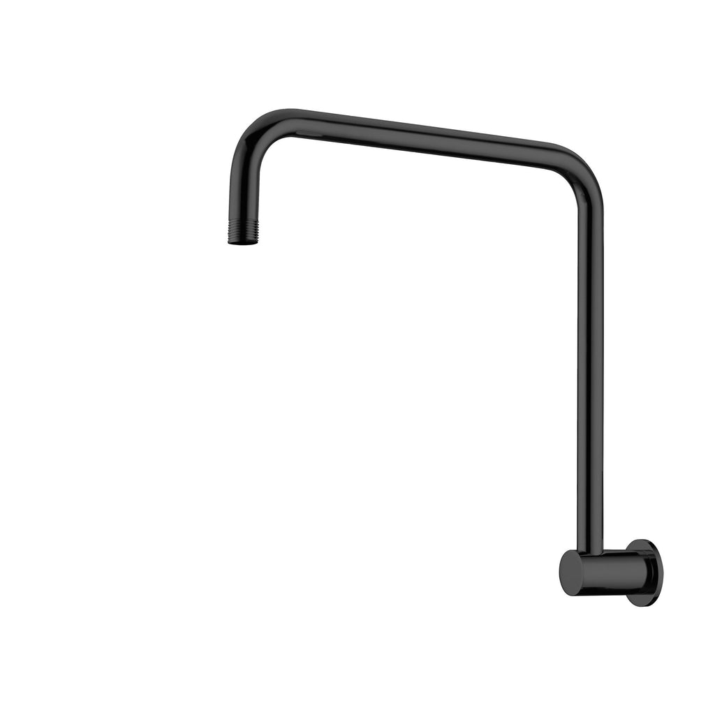 Nero Round Swivel Shower Arm - Matte Black