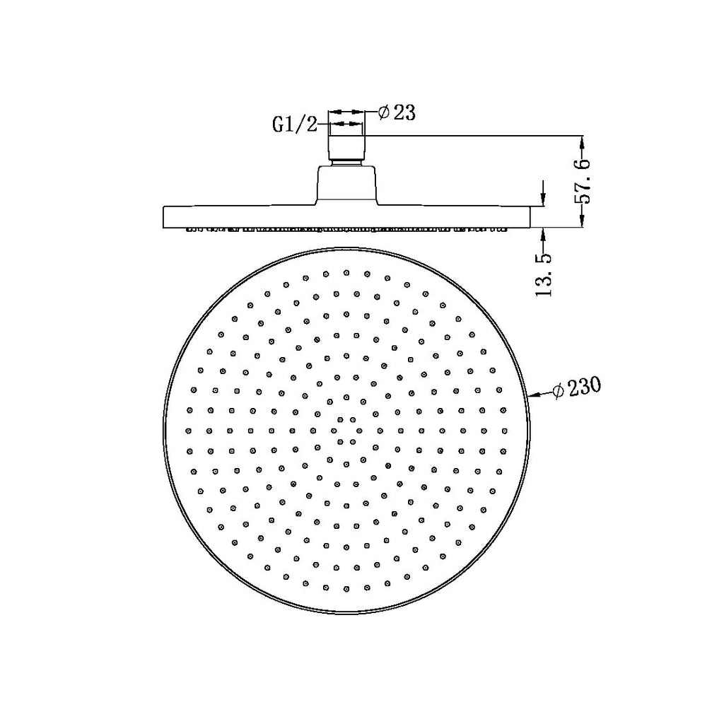 Nero Opal Air Shower Head - Chrome
