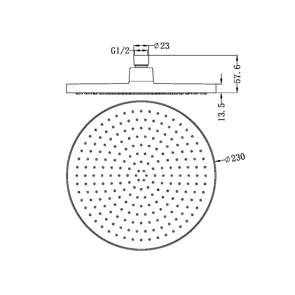 Nero Opal Air Shower Head - Brushed Gold