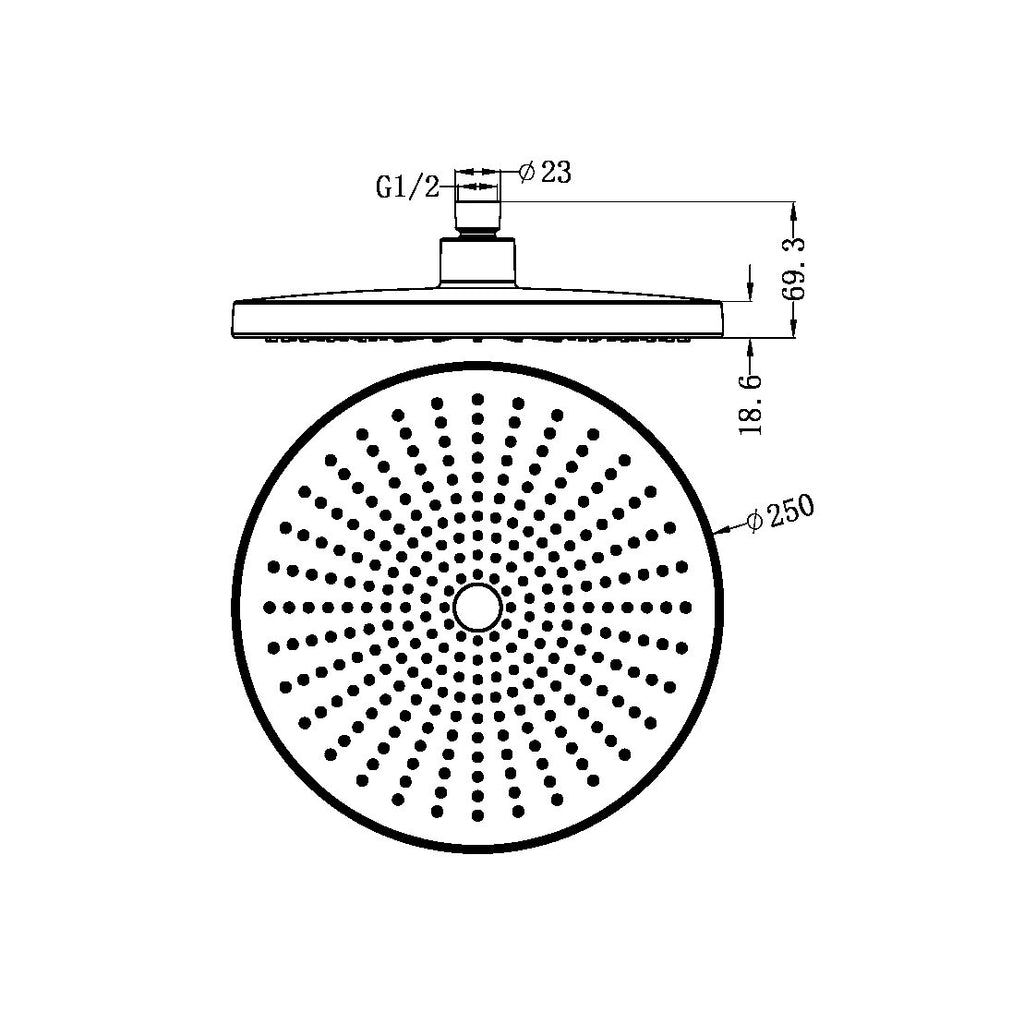 Nero Opal Shower Head - Brushed Gold