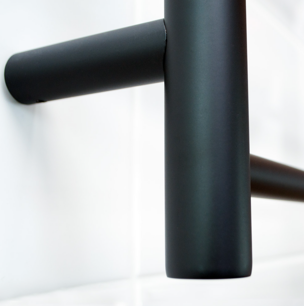 Radiant Heating Round Bars Non Heated Towel Rails Matte Black 750 x 550