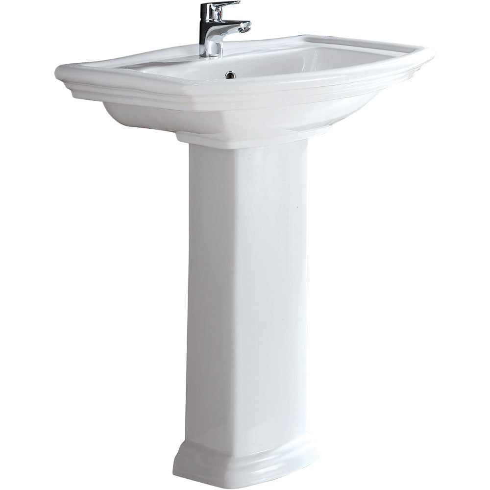 Fienza Washington Pedestal Basin 1 Taphole - Gloss White