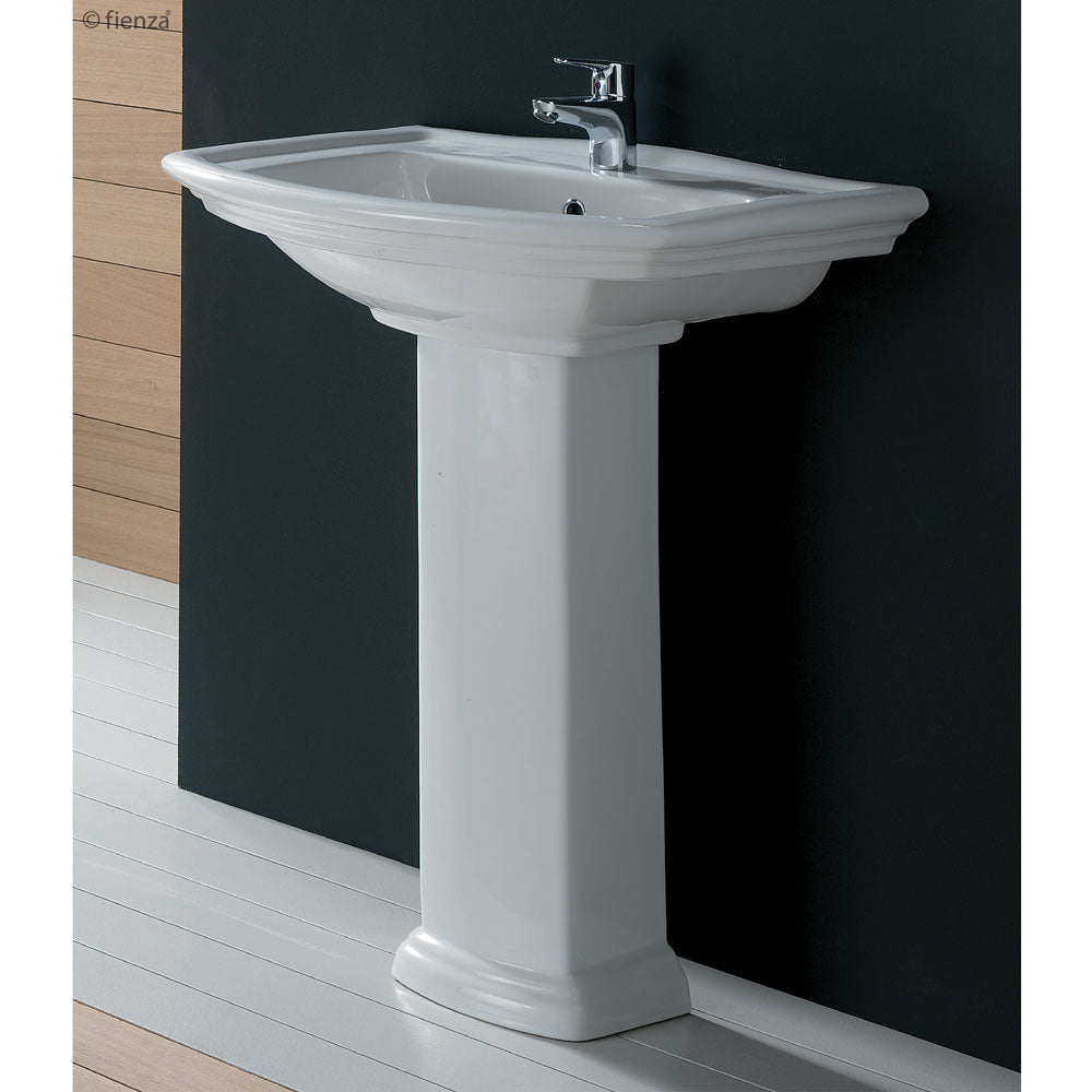Fienza Washington Pedestal Basin 3 Taphole Gloss White