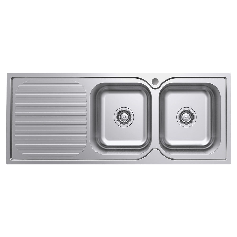Fienza Tiva 1180 Double Kitchen Sink with Drainer