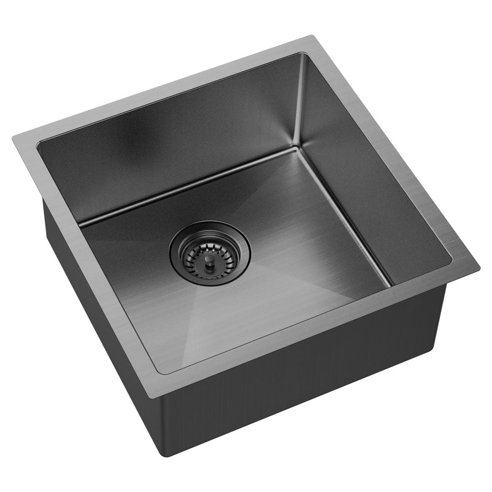 Fienza Hana 32L Single Kitchen Sink, PVD Carbon Metal