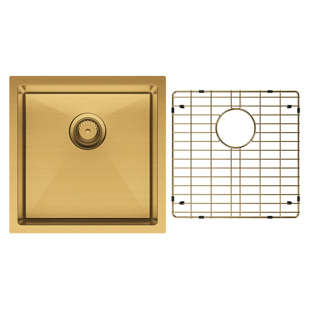 Fienza Hana 32L Single Kitchen Sink, PVD Rugged Brass
