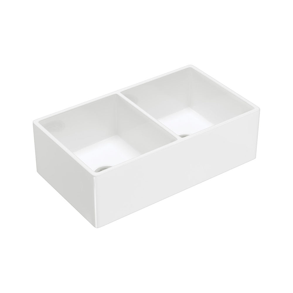 Fienza Charlton Double Butler Sink Gloss White