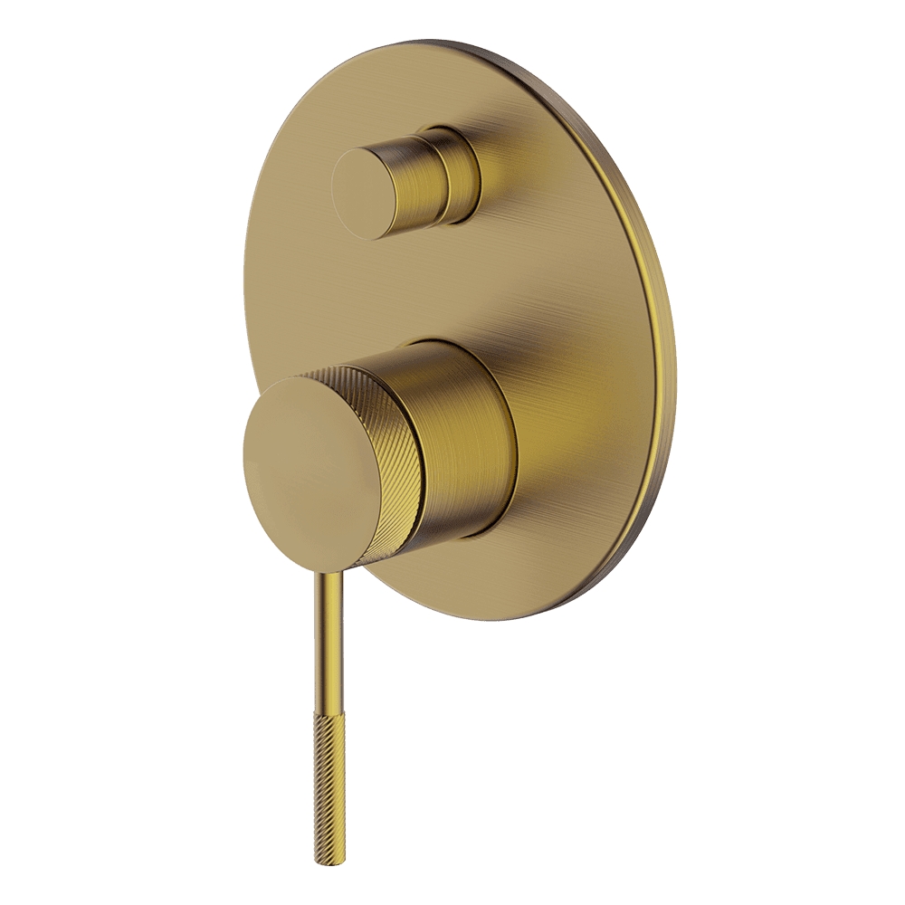 Gareth Ashton Poco Knurled Divertor Mixer - Brushed Brass