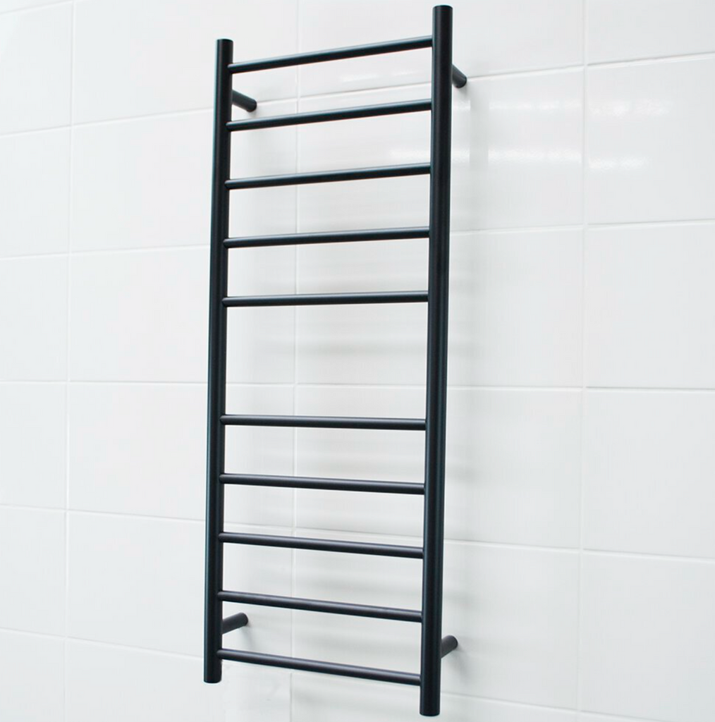 Radiant Heating Round Bars Non Heated Towel Rails Matte Black 430 x 1100