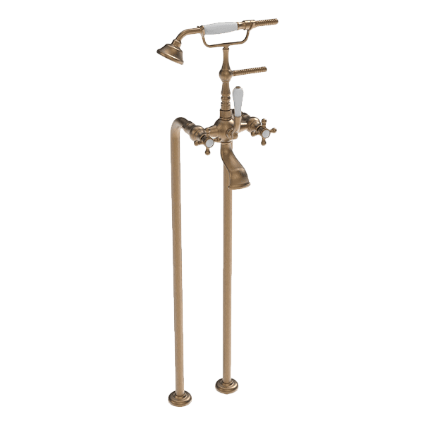 Armando Vicario Provincial Floor Mounted Bath Filler - Brushed Brass