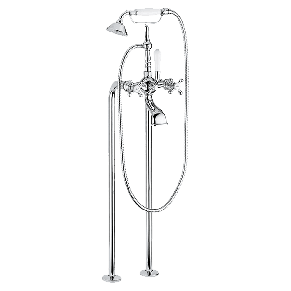 Armando Vicario Provincial Floor Mounted Bath Filler - Chrome