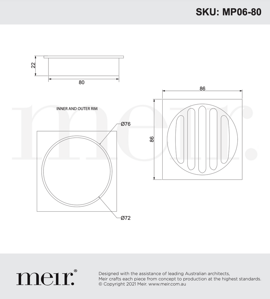 Meir Square Floor Grate Shower Drain - Champagne Rose Gold