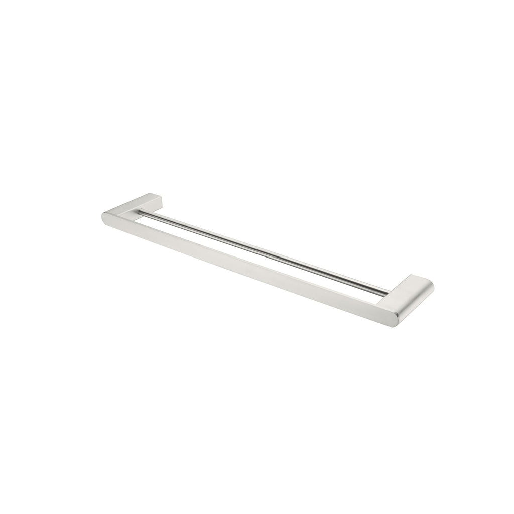 Nero Bianca Double Towel Rail 600mm - Brushed Nickel