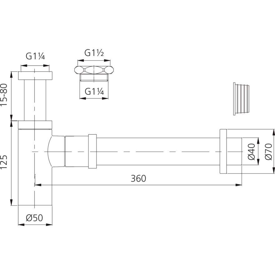 Oliveri Brushed Nickel Bottle Trap