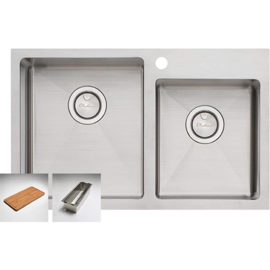 Oliveri Apollo 1 & 3/4 Offset Bowl Sink