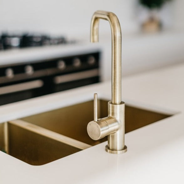 Meir Kitchen Sink 1 & 1/2 Bowl 670 x 440 - Brushed Gold
