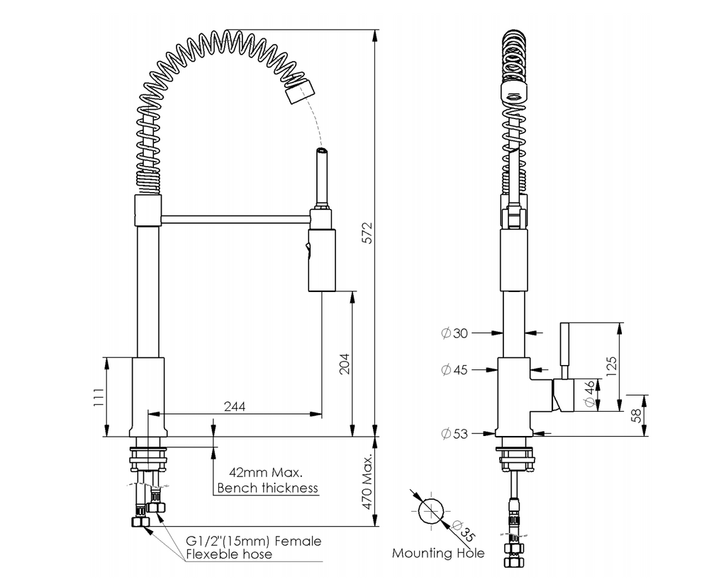 Greens Alfresco Spring Sink Mixer - Stainless Steel - Wellsons