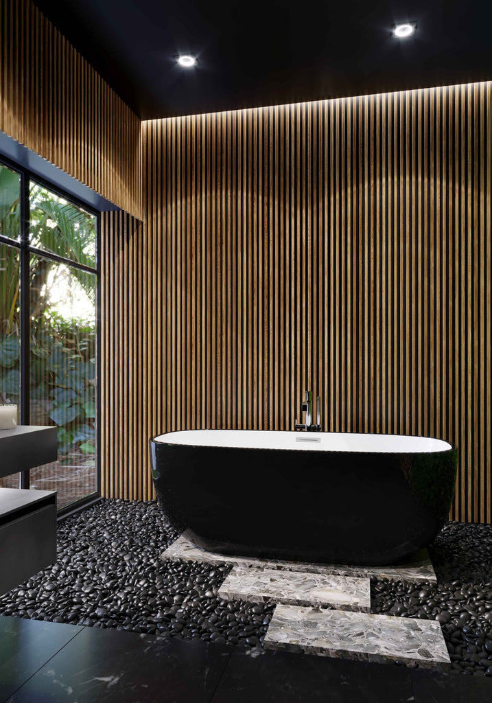 Belbagno Sapphire Bathtub 1650mm - Gloss Black / Gloss White - Wellsons